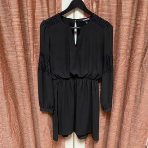 Express Dress with key hole neck and lace detail, color black, size small